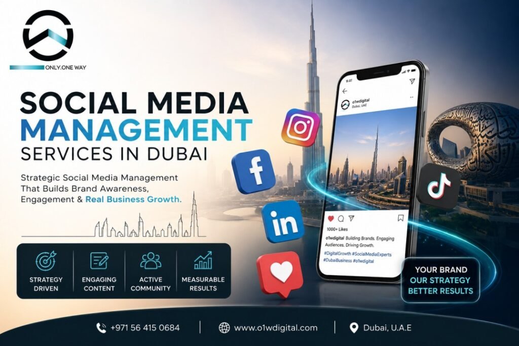 Creative social media management services in Dubai helping businesses grow online visibility