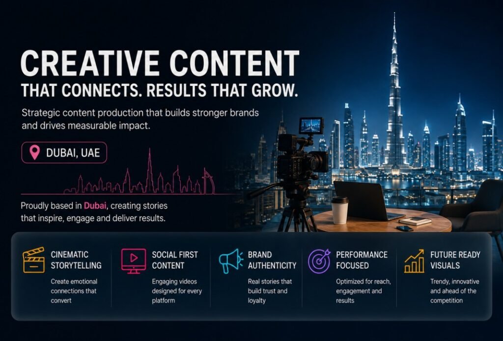 Video production agency in Dubai creating cinematic storytelling and social media content