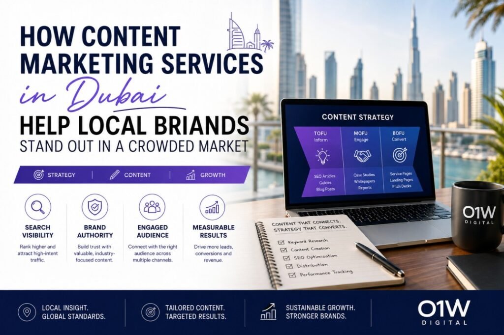 Content Marketing Services Dubai strategy session showcasing digital content planning, SEO optimization, brand growth, and audience engagement for local businesses.